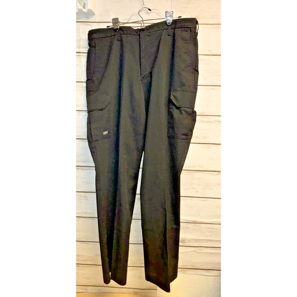 SofTwill By Unifirst Cargo Work Pants Black 38 x 34 Side Pockets and Slash Waist - Picture 6 of 13